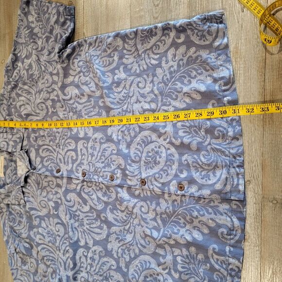 Tommy Bahama Silk Hawaiian Palm Tree Leaf Designed Button Up Shirt Mens Size XXL - Picture 9 of 9